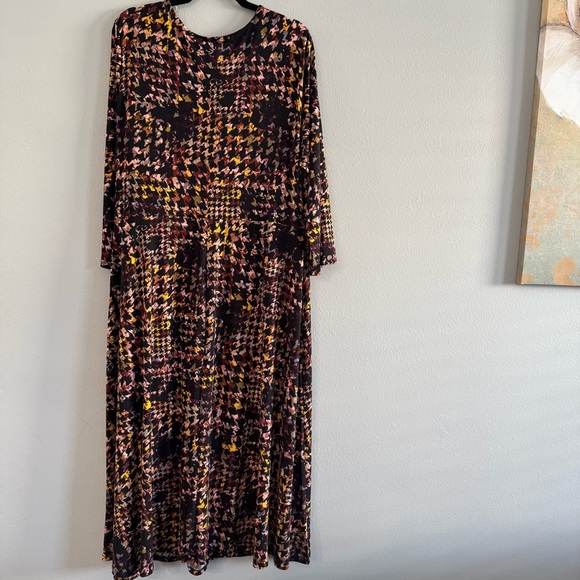 Investments Soft Separates Dress Multicolor Patterned Faux Wrap Stretch Work 2X - Picture 2 of 5